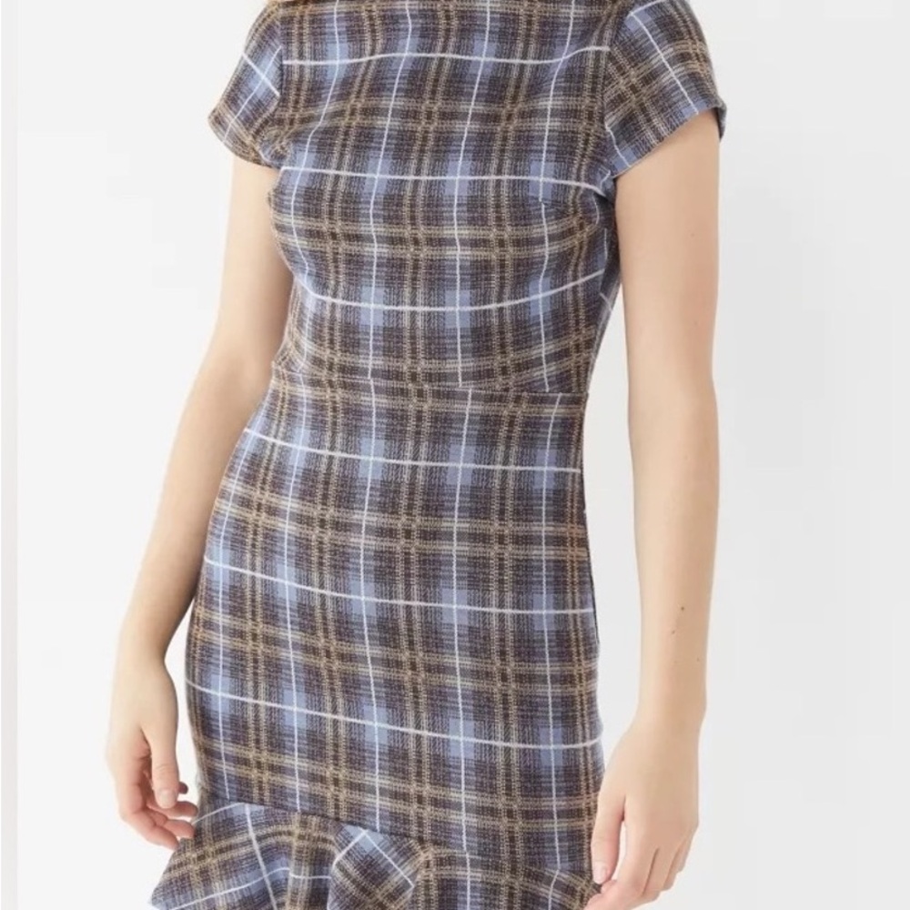 Plaid Cap Sleeve Dress